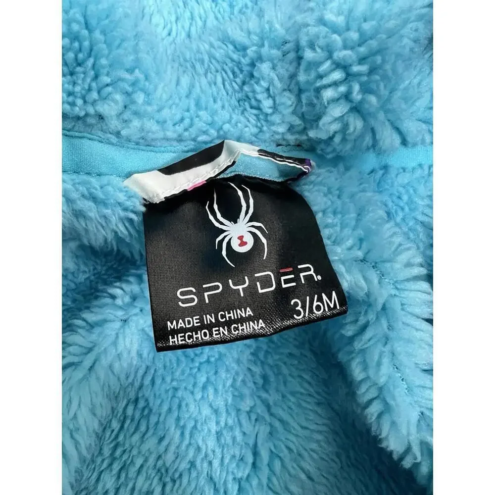 Spyder Animal Cheetah Print Baby Girl Hooded Snowsuit Fleece Lined Sz 3-6months